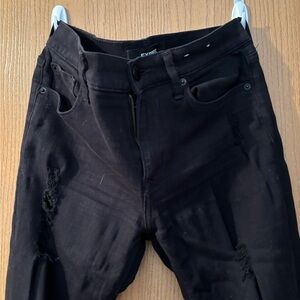 Express Black Distressed Jeans